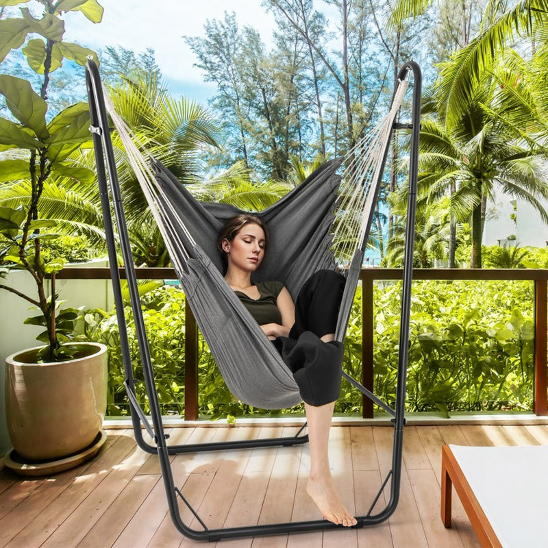 Heavy-Duty Metal Frame Hammock Chair with Side Pocket