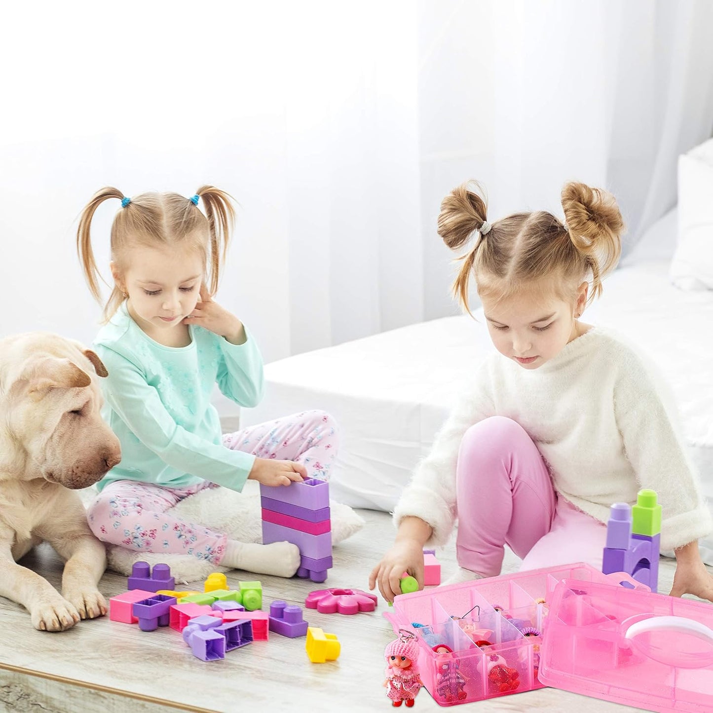 7-Tier Stackable Storage Container Box with 70 Compartments, Plastic Organizer Box for Arts and Crafts, Toy, Fuse Beads, Washi Tapes, Sewing Supplies