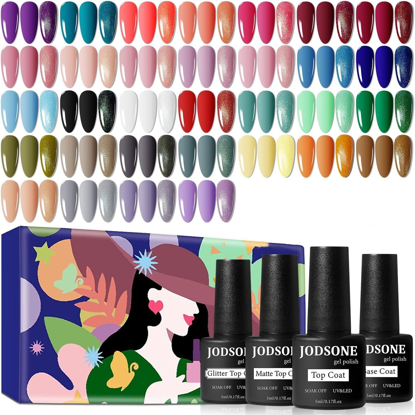 Gel Nail Polish Kit with UV Light Lamp Include 32 Colors Gel Polish Nail Kit - Soak off Base Coat Top Coat