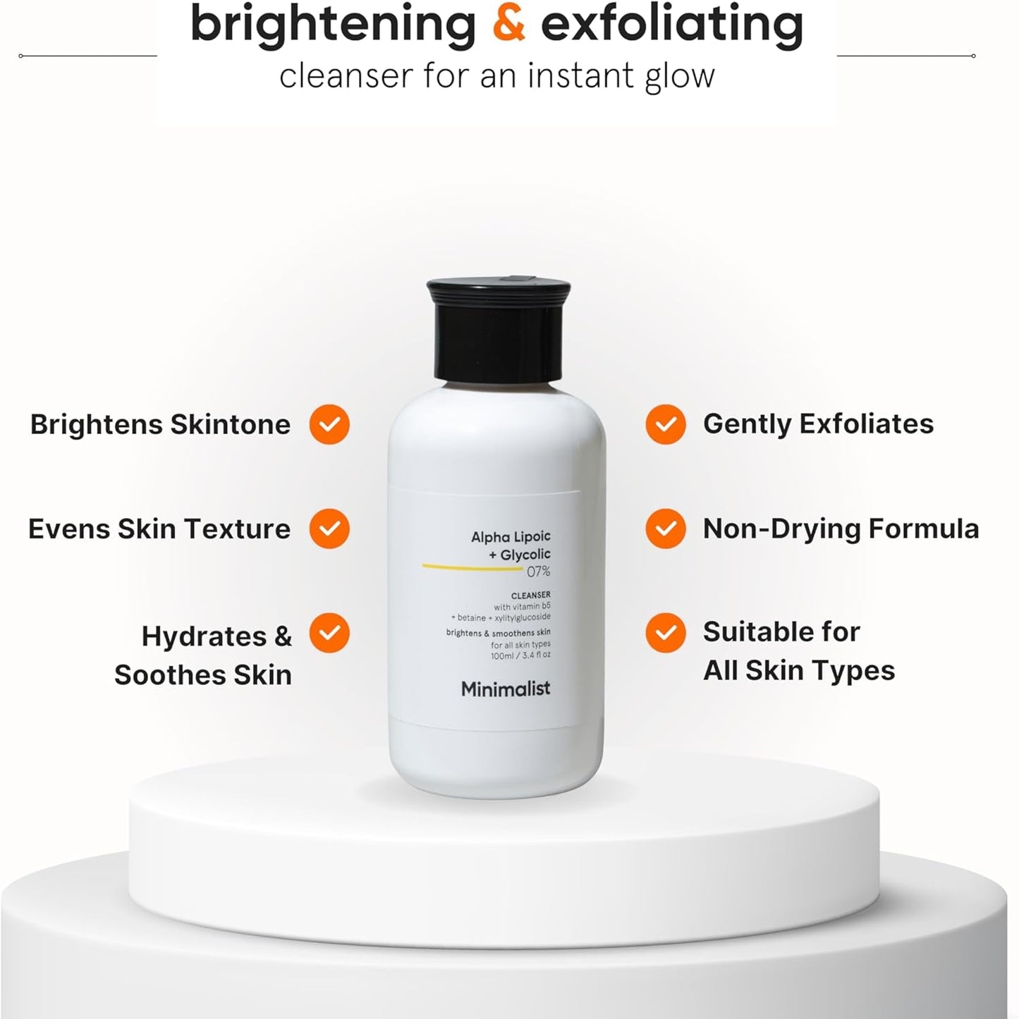 Brightening Cleanser 7% ALA & AHA | 100 Ml / 3.4 Fl Oz