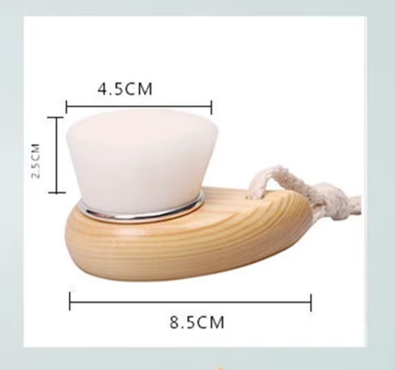 1Pc-Soft Fiber Hair Facial Massage Brush Gentle Exfoliation Cleaning Face Skin Care Tool with Wooden Handle