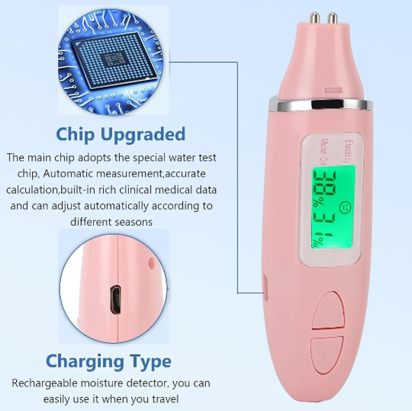 Digital Oil & Moisture Analyzer for Face & Body | Skin Hydration Tester