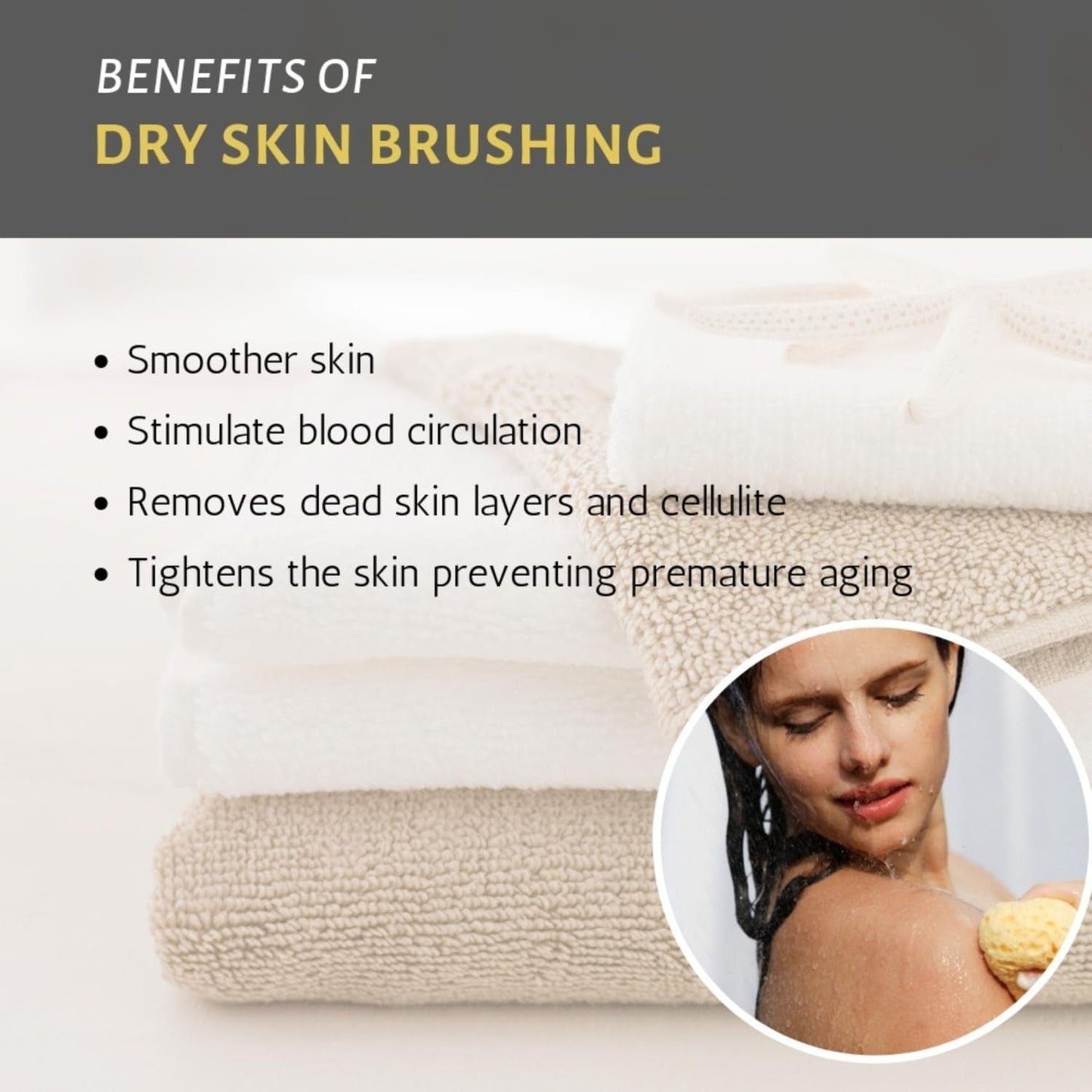 All-Natural Dry Skin Brush - Premium Quality - 9" Length