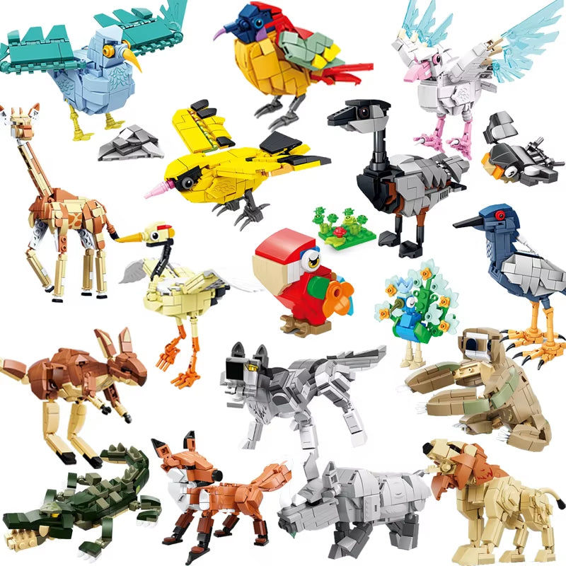 MOC City Zoo Animal Building Blocks Set 159 pcs Wolf Mini Brick Toy X021