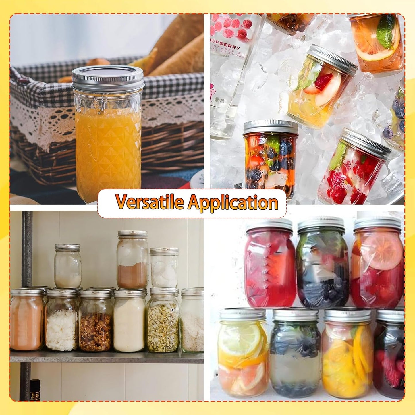 50 Pcs Mason Jar Lids and 10 Rings Set, 70MM Regular Mouth Canning Jars Lid with Silicone Seals, Pop Can Lids for Canning Supplies, Leakproof Split Type Mason Jar Lid, Ball Cans, Food Storage