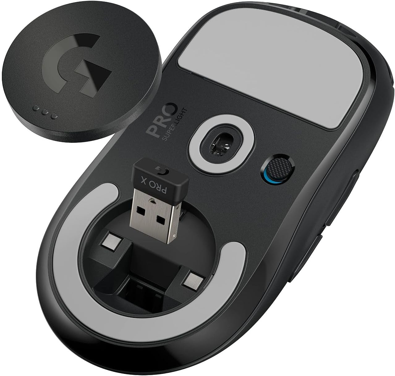 PRO X Superlight Wireless Gaming Mouse, Ultra-Lightweight, Hero 25K Sensor, 25,600 DPI, 5 Programmable Buttons, Long Battery Life, Compatible with Pc/Mac - White