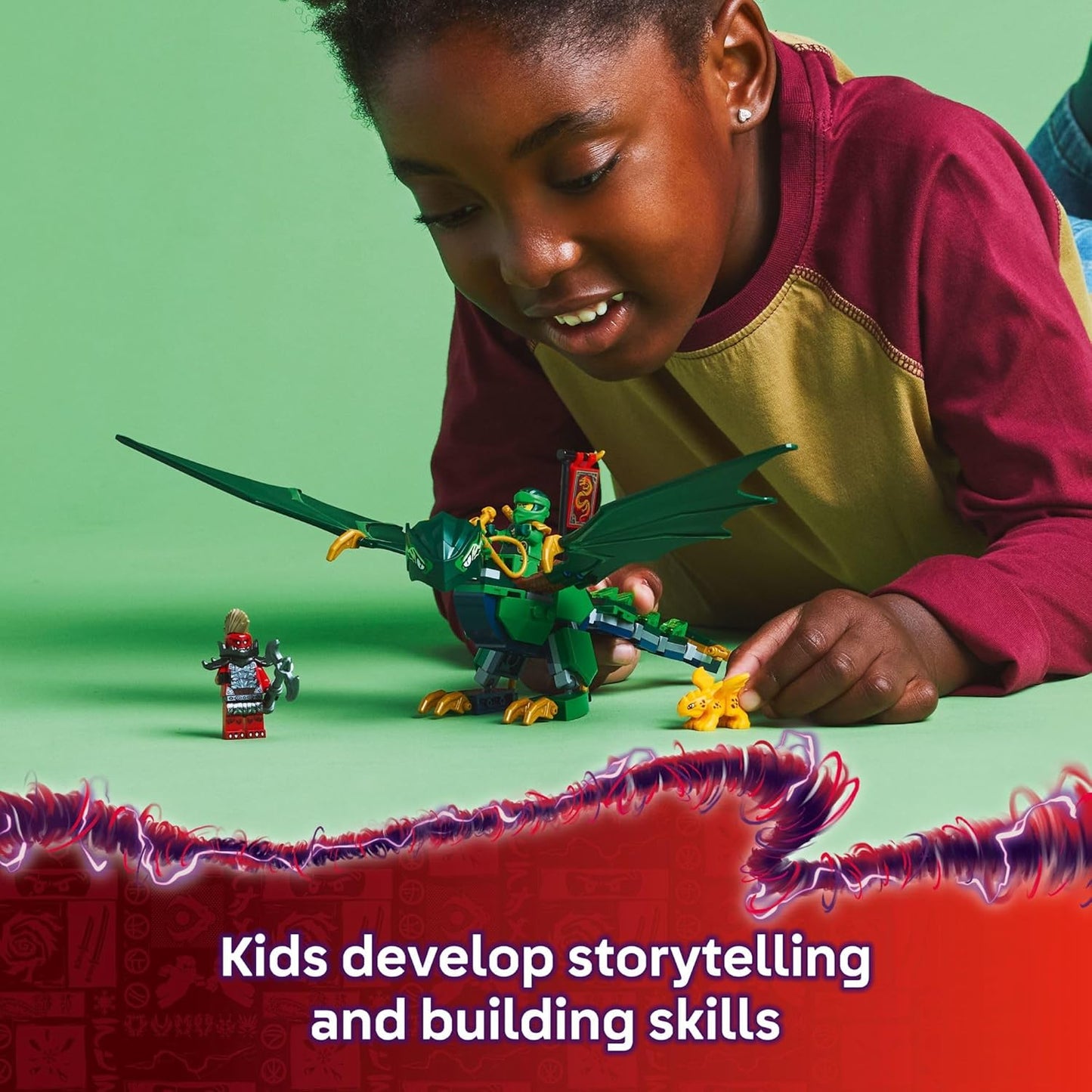 NINJAGO 71829 Lloyd Green Forest Dragon Building Set with 2 Minifigs