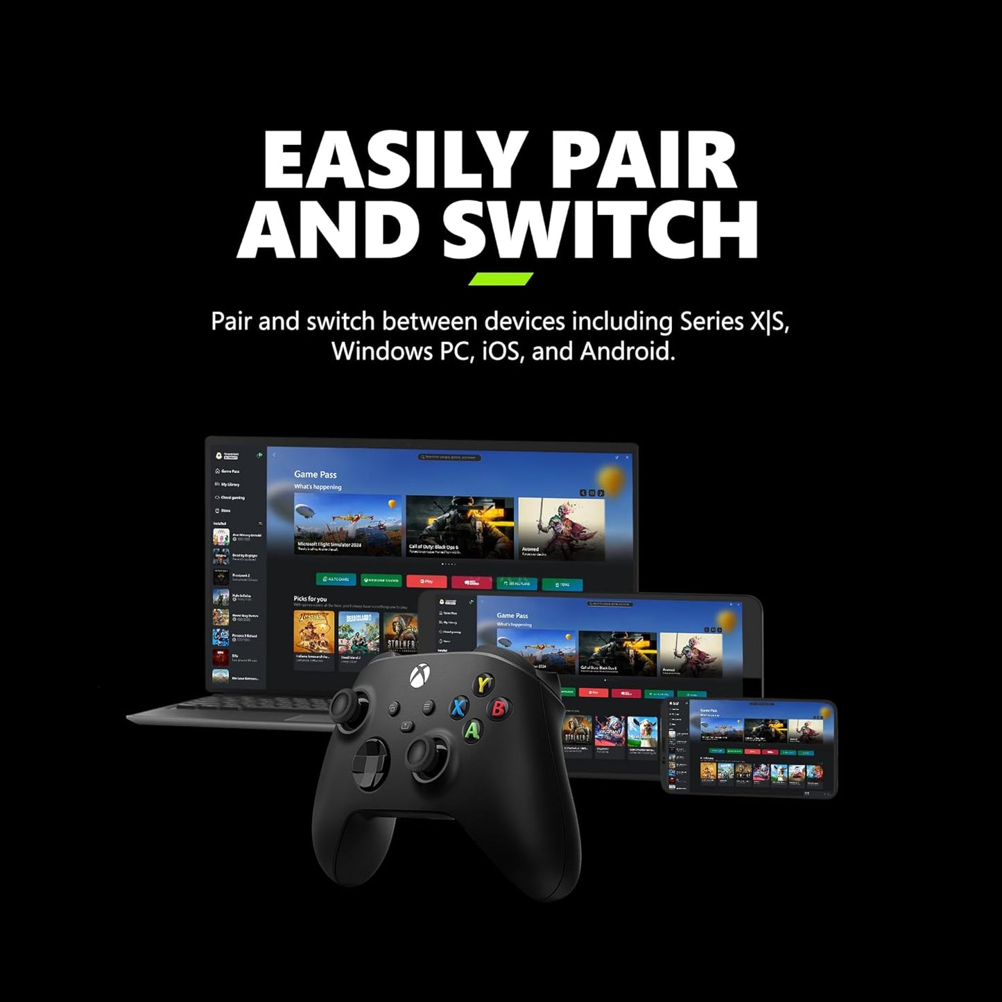 Wireless Gaming Controller (2025) – Velocity Green – Play On, Windows, Android, Ios, Firetv Sticks, Smart Tvs, VR Headsets