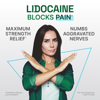 Ultraflex Lidocaine Patches Maximum Strength, Flexible Pain Relief Patch for Lower Back, Lidocaine Patch for Neck, Knee, Shoulder, 4 Large Pain Patches