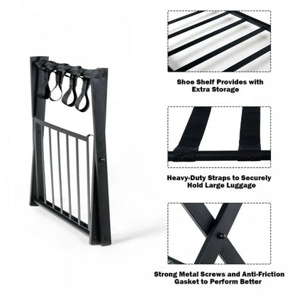 Set of 2 Metal Folding Luggage Racks for Suitcases