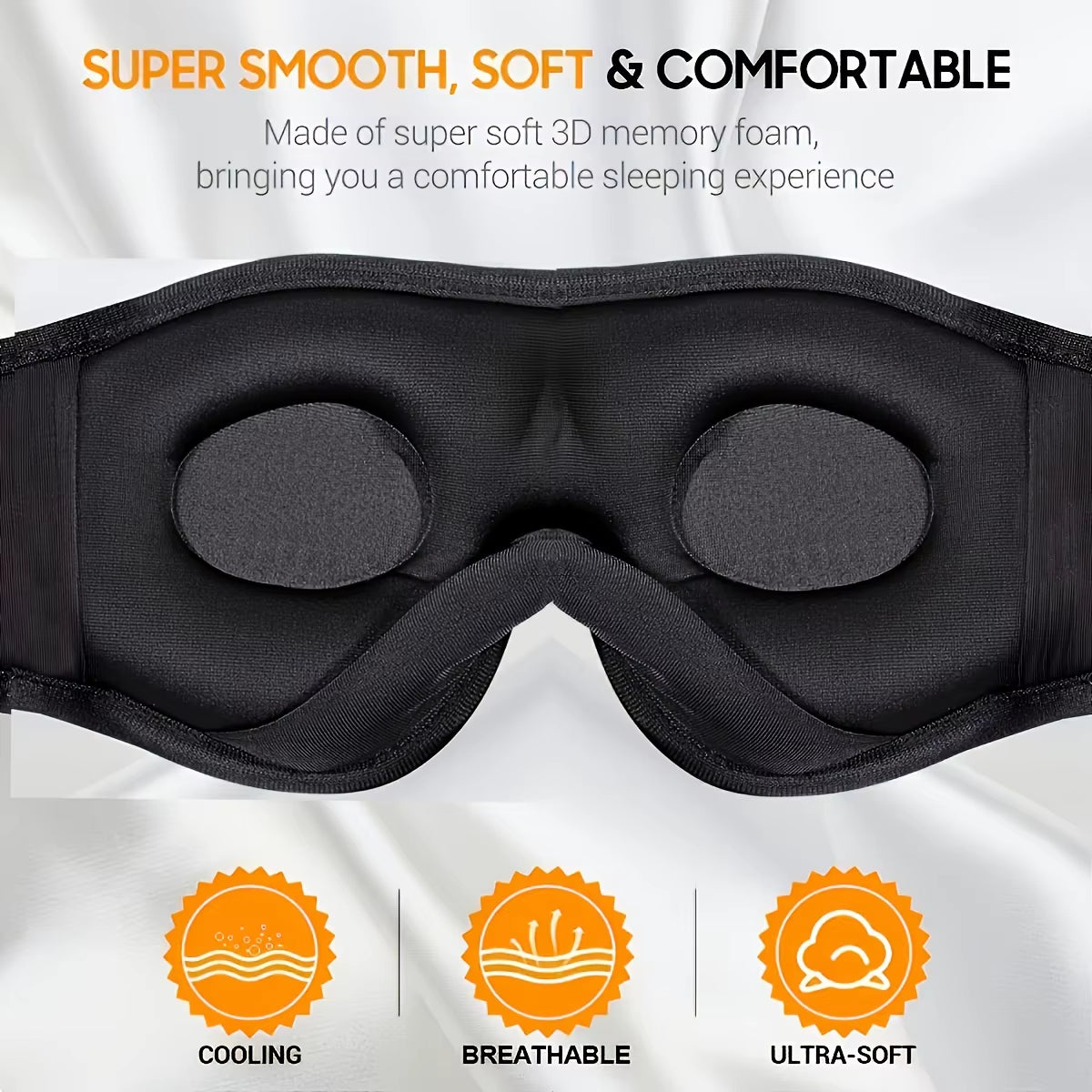 3D Sleep Mask with Bluetooth Headphones for Side Sleepers - Sleep Headphones