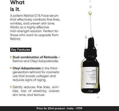 Retinal Face Serum for anti Aging 0.1%