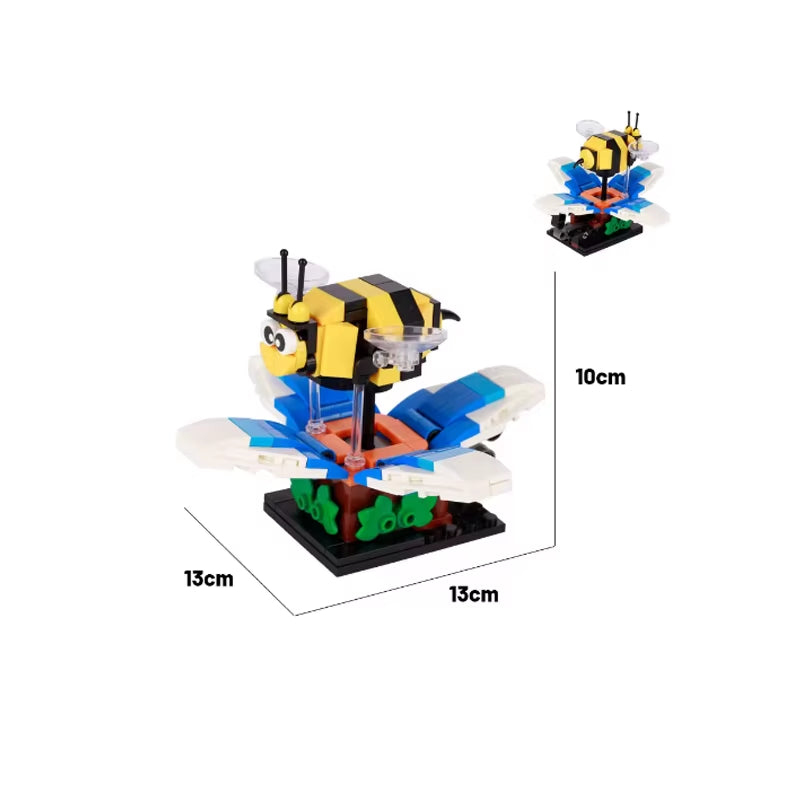 MOC City Creative Building Blocks Accessories Zoo Rhino Lion Kangaroo Wolf Fox Frog Bee Crow Peacock Mini Brick Toy Gifts X021