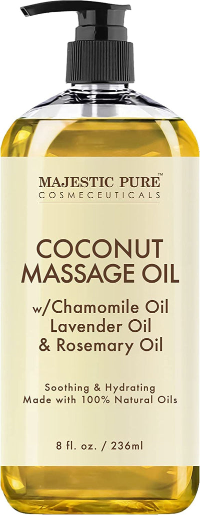 Coconut Massage Oil - Calming Aroma - Crafted from Natural Oils - Suitable for All Skin Types - 8 Fl Oz