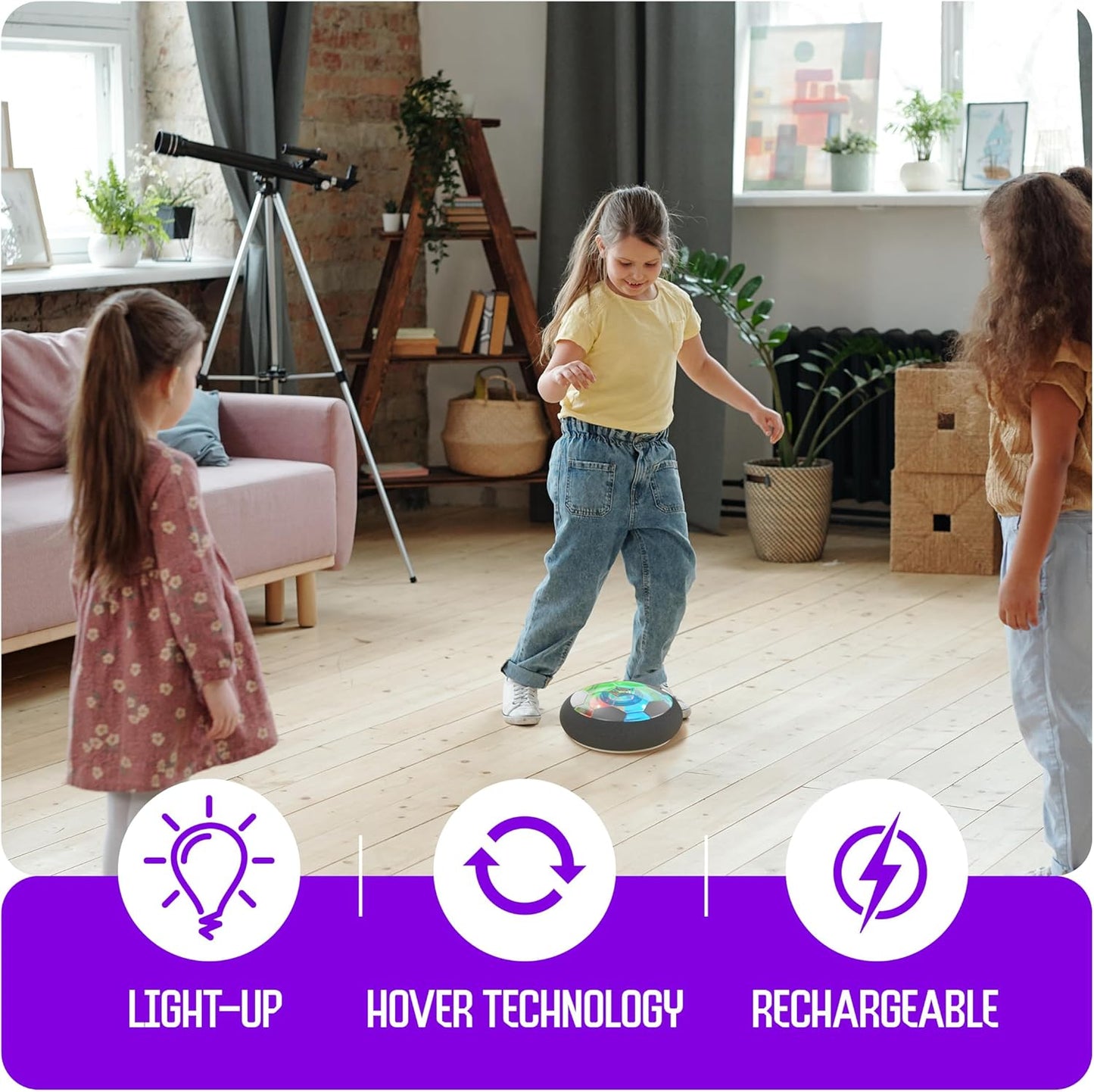 Hover Soccer Ball Light Up Indoor Outdoor Soccer Fun Toy for Girls Boys Adults-6+