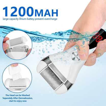 Rechargeable Callous Removers 3 Grinding Heads- Electric Foot Callus Remover Kit, Portable Waterproof Foot File, Pedicure Tools Feet Care, Hard Cracked Dry Skin
