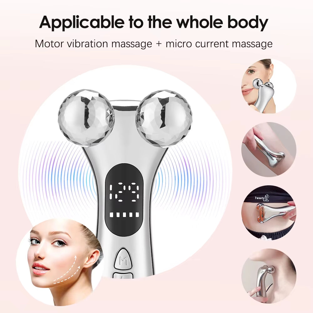 EMS Face Roller Electric V Face Massagers Microcurrent Face Lift Beauty Machine Slimmer Double Chin Massage Skin Care Tool