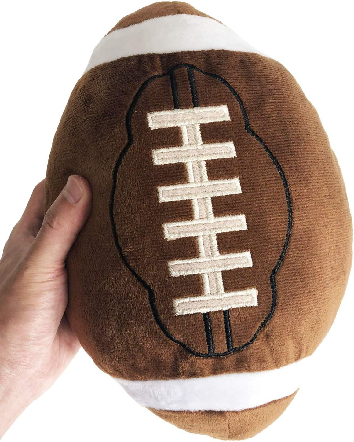 Football Plush Pillow - Fluffy Durable Sports Ball Throw Pillow - Soft Interactive Decoration - 11 Inches