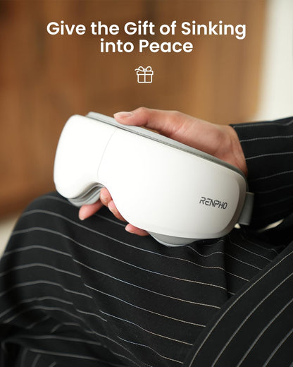 Ultra-Quiet Eye Massager with Heat, Valentine'S Day Birthday New Year Gifts, Lightweight Heated Eye Mask for Migraines, Face Massager for Dry Eyes Relax Reduce Strain Improve Sleep Eyeris Zen