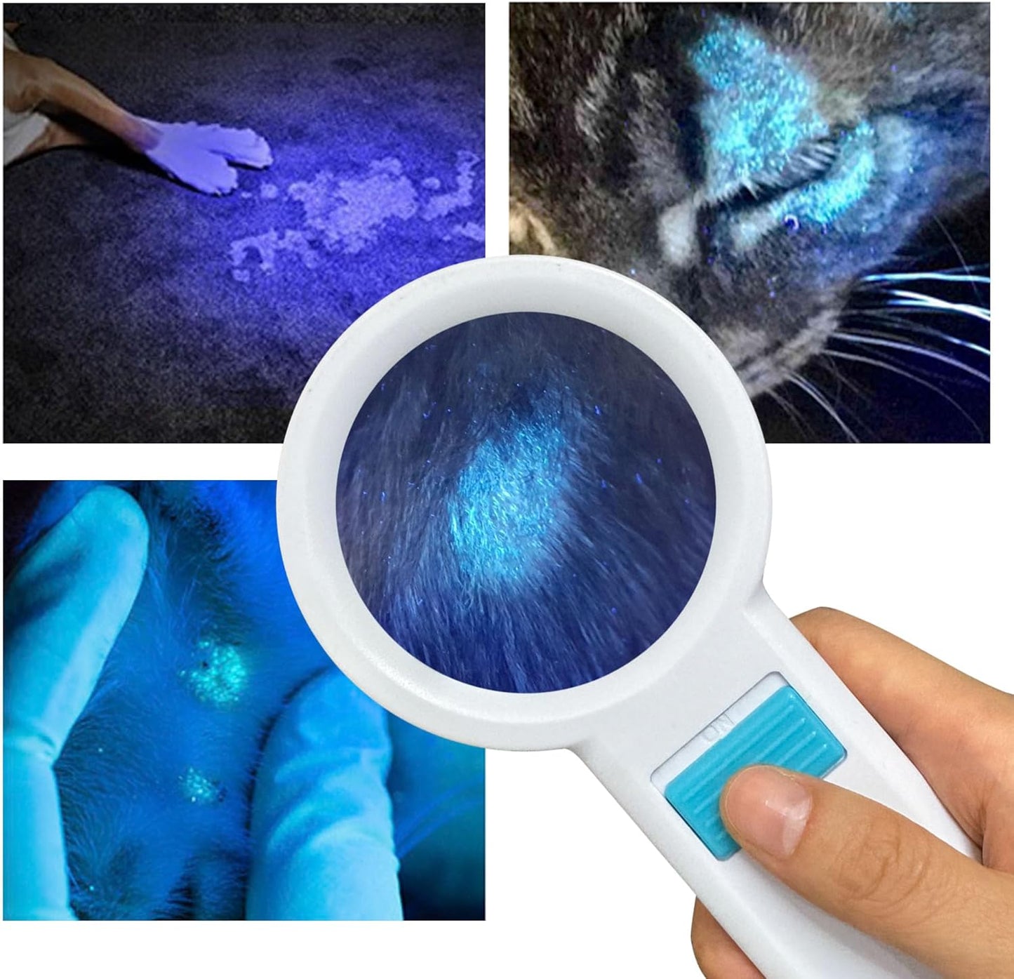 Cordless Wood'S Lamp Ringworm Detection Light-Skin Testing-Esthetician-Veterinaria-5X Magnifying Wood Lamp Black Light-16 Led-Battery Powered