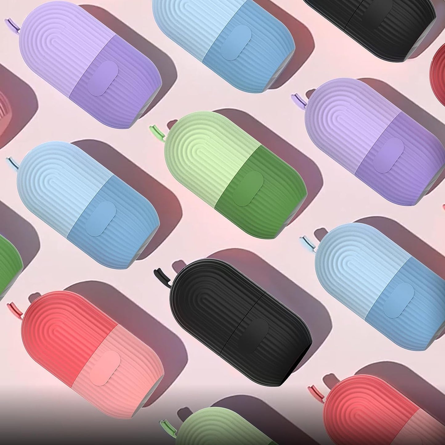 Silicone Ice Facial Roller - Contouring Tool for Eyes and Neck with Soft Cleaning Brush, Firming Massage Brush (Purple)