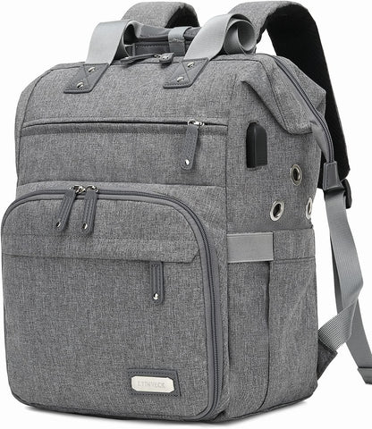 Crochet Backpack,Knitting Bag Backpack Yarn Storage Organizer Travel Crochet Bag with USB Charging Port,Large Yarn Tote Bag