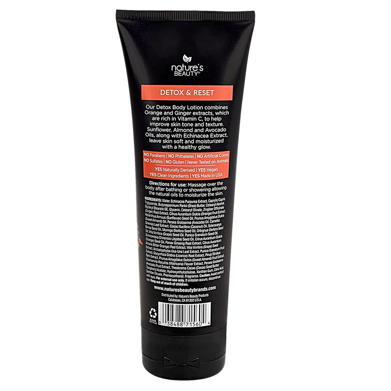 Orange Ginger Detox Body Lotion Multi-Pack - Lightweight, Non-Greasy Moisturizer, Improve Skin Tone+Texture Made W/Vitamin C, Sunflower + Almond + Avocado Oils 8 Oz (2 Pack)