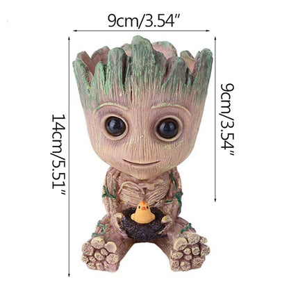 Mini Cartoon Groot Figurine – Cute Tree Man Ornament 5CM Desk Decor, Home & Office Miniature Model