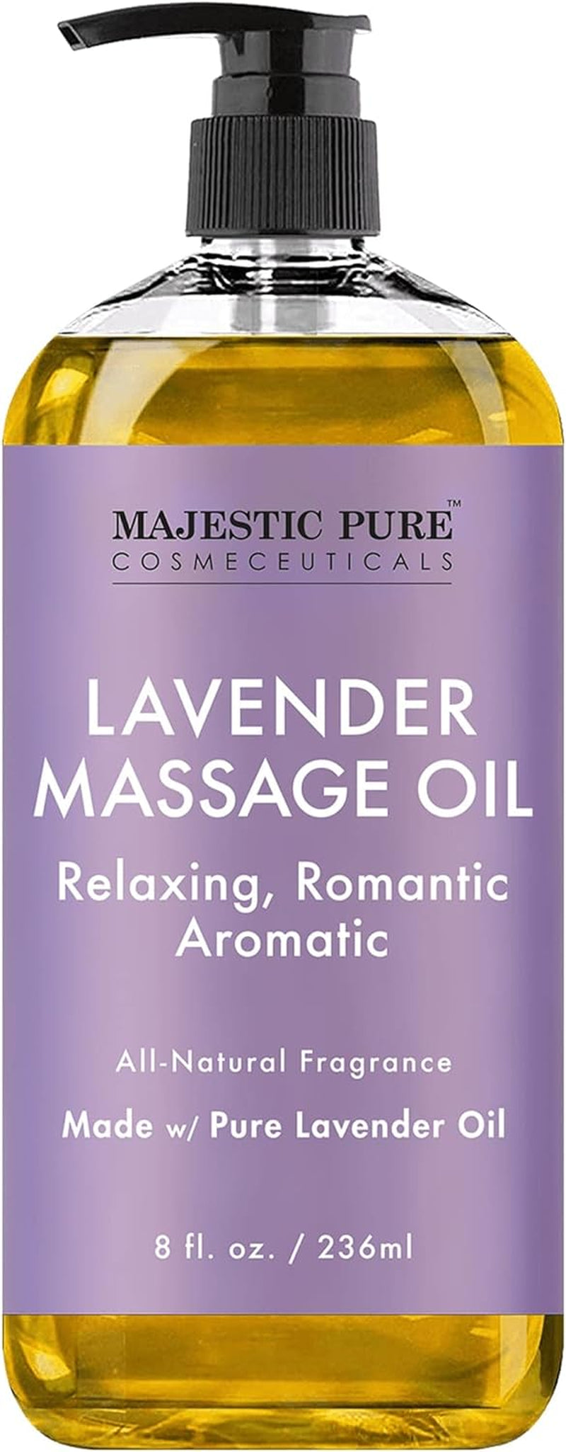 Lavender Massage Oil - Blend of Natural Oils for Calming Aromatherapy 8 Fl Oz