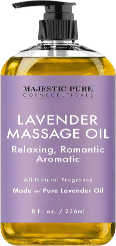 Lavender Massage Oil - Blend of Natural Oils for Calming Aromatherapy 8 Fl Oz