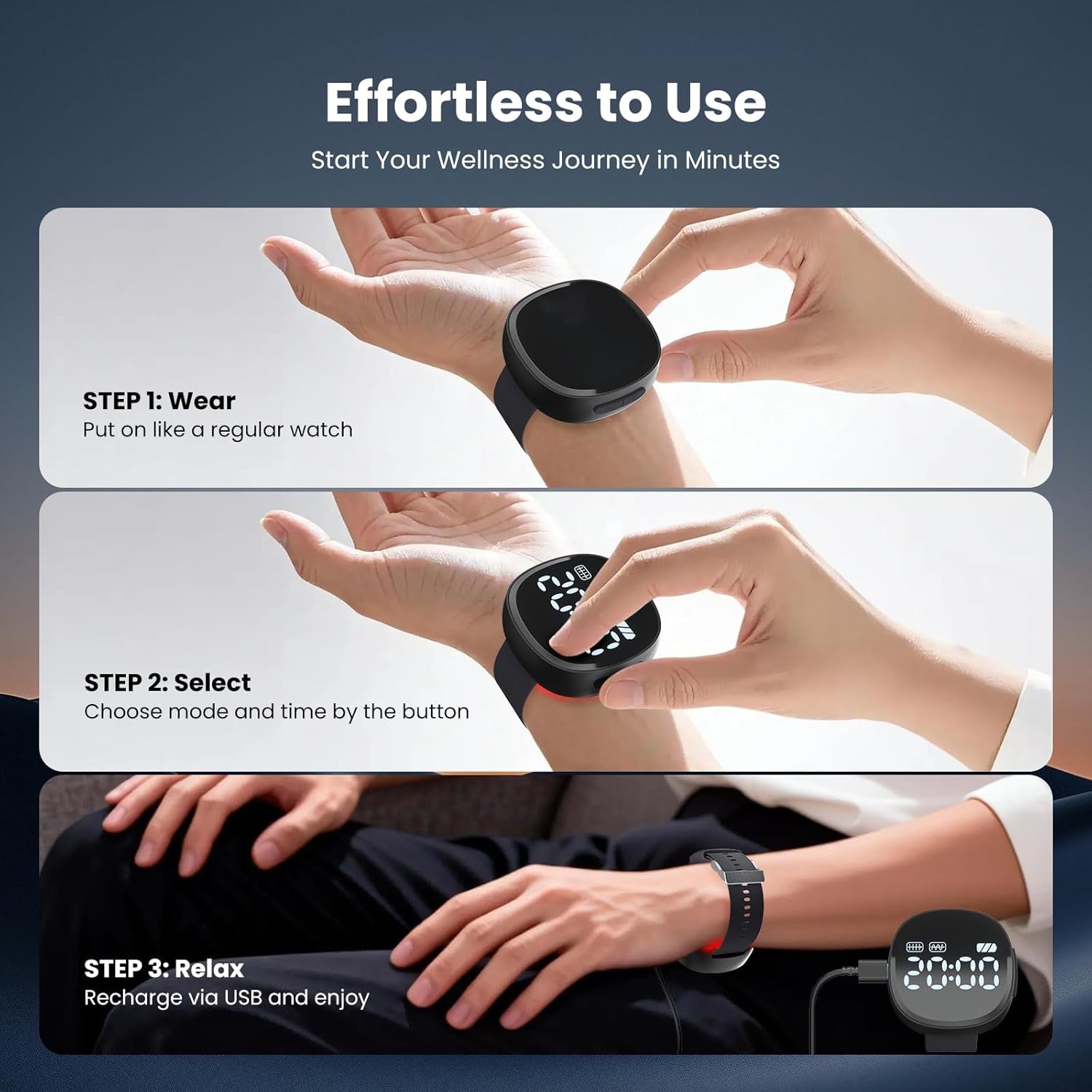 Blood Pressure Lowering Device, 4 Colors & Dual Modes Red Light Wrist Watch for Lower Blood Pressure Naturally and and Reduce Blood Viscosity