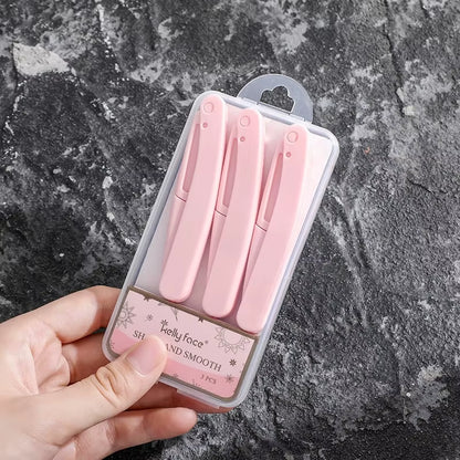 3Pcs Eyebrow Trimmer Razor Set – Foldable Scissors Hair Remover Comb Kit for Women