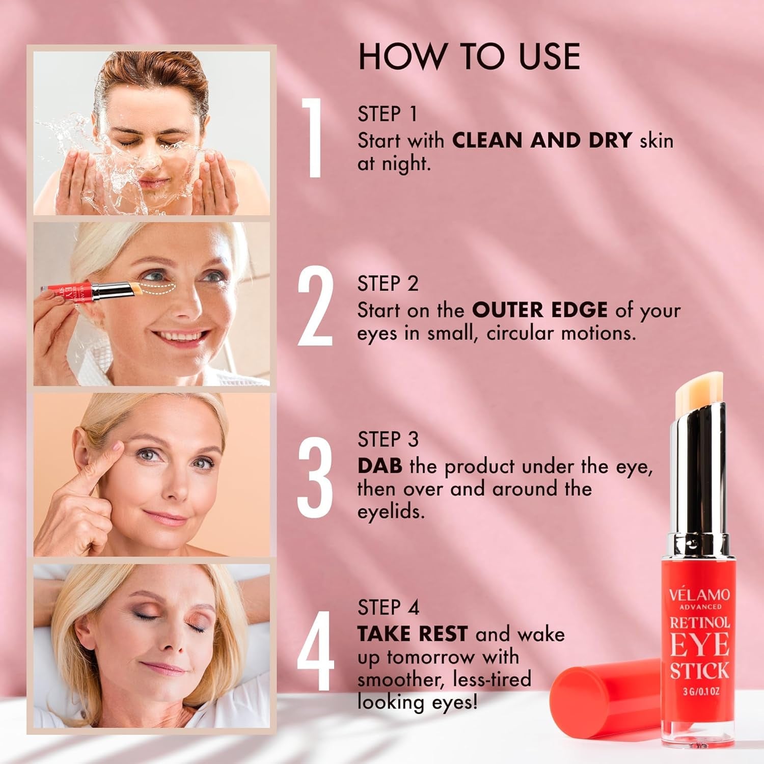 Retinol Eye Stick: Renewing & Firming under Eye Balm for Dark Circles, Puffiness, Fine Lines & Wrinkles - Travel Essentials, Portable & Perfect for On-The-Go Use, 0.1 Oz/3G