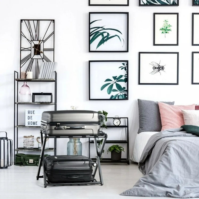 Set of 2 Metal Folding Luggage Racks for Suitcases