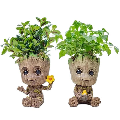 Mini Cartoon Groot Figurine – Cute Tree Man Ornament 5CM Desk Decor, Home & Office Miniature Model