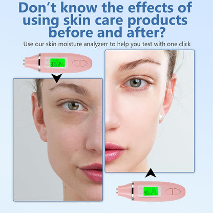 Skin Hydration Tester, Analyzer Machine Professional, Digital Skin Oil Sensor, Analyzer Tester Water Oil Monitor LCD Display Monitoring Meter for Face and Body