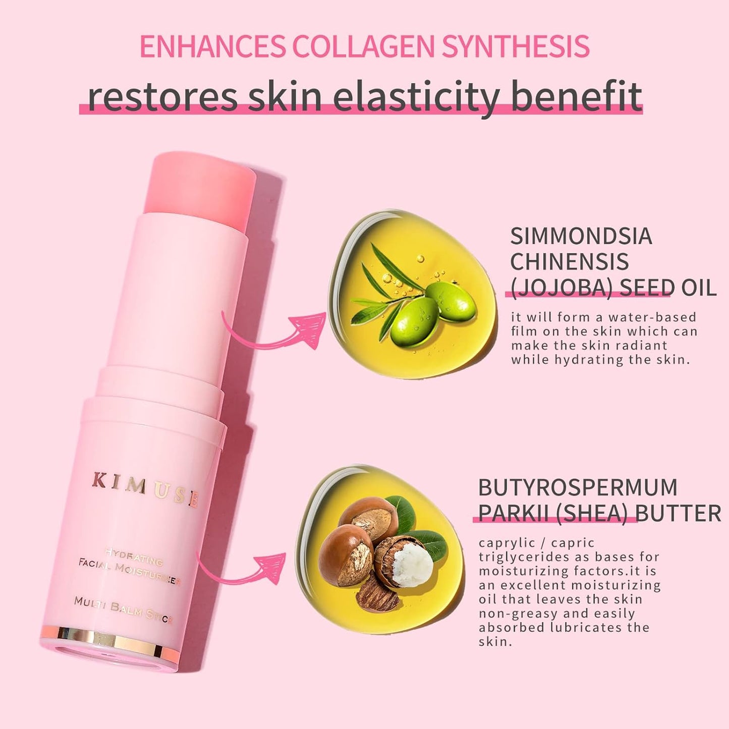 Hydrating Multi Balm Stick, All-In-One Hydrating Lip Balm Eye Cream Neck Cream Make up Base, Reduce Wrinkle & Moisturizing Moisturizer for Face Skin Care