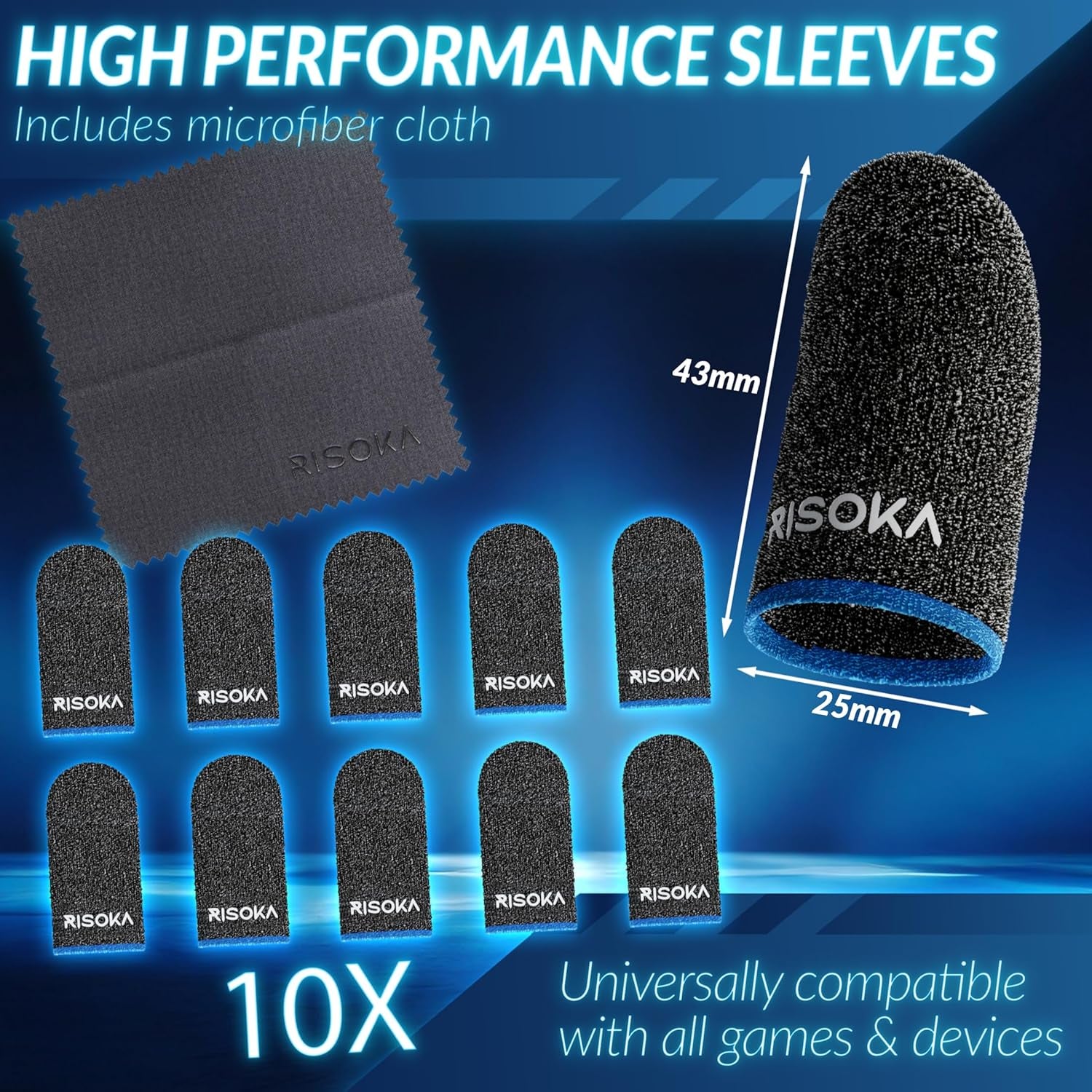 10 Pieces Gaming Finger Sleeves - Perfect Touchscreen Glide - Phone Accessories
