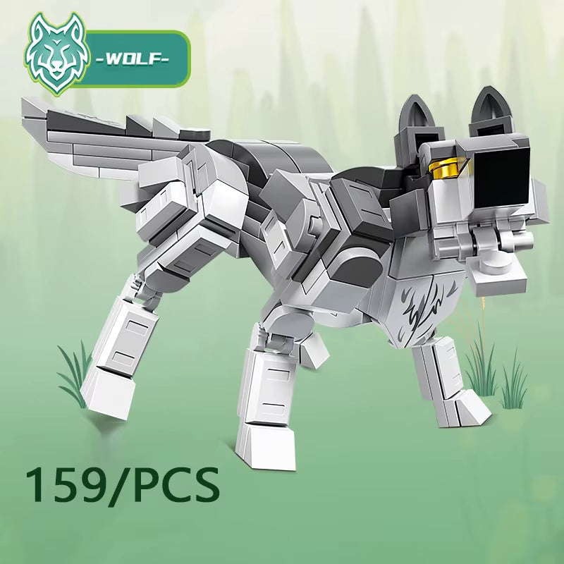 MOC City Creative Building Blocks Accessories Zoo Rhino Lion Kangaroo Wolf Fox Frog Bee Crow Peacock Mini Brick Toy Gifts X021