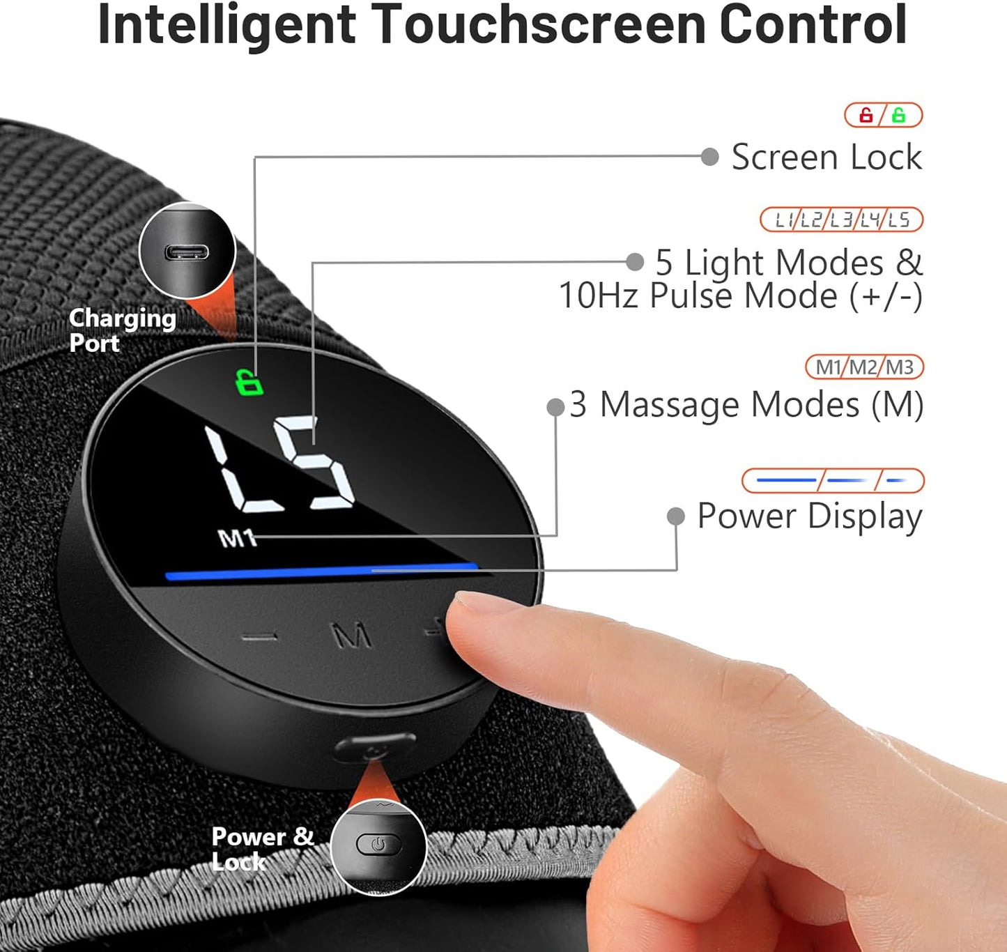Red Light Therapy & Vibration Massage Knee Brace - Wireless Rechargeable Controller, 660Nm & 850Nm Red Light Therapy Heated Device for Knee/Joint/Elbow/Shoulder.