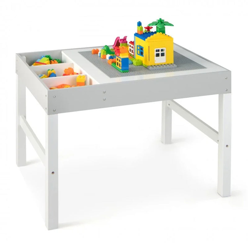 3-in-1 Wooden Children's Table with Storage and Dual-Sided Tabletop