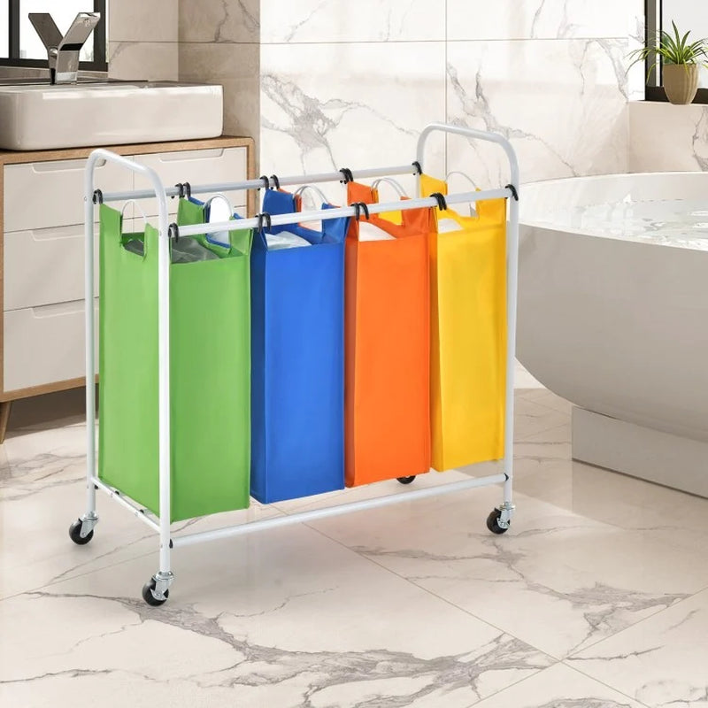 136L High-Capacity Four-Compartment Laundry Sorter