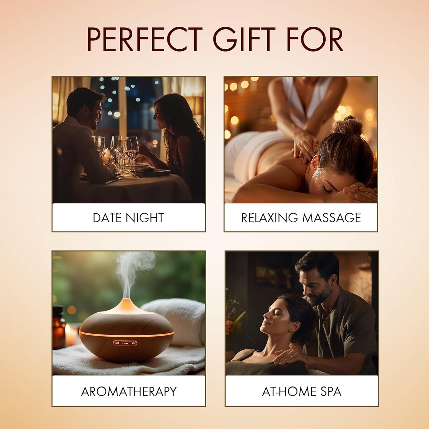 Eucalyptus Mint Massage Oil - Formula for All Skin Types - 8 Fl Oz - Made in the USA