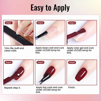 Gel Nail Polish Kit with UV Light Lamp Include 32 Colors Gel Polish Nail Kit - Soak off Base Coat Top Coat 