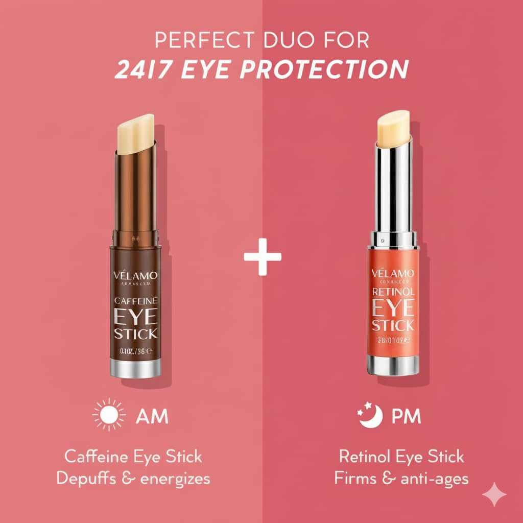 Retinol Eye Stick: Renewing & Firming under Eye Balm for Dark Circles, Puffiness, Fine Lines & Wrinkles - Travel Essentials, Portable & Perfect for On-The-Go Use, 0.1 Oz/3G