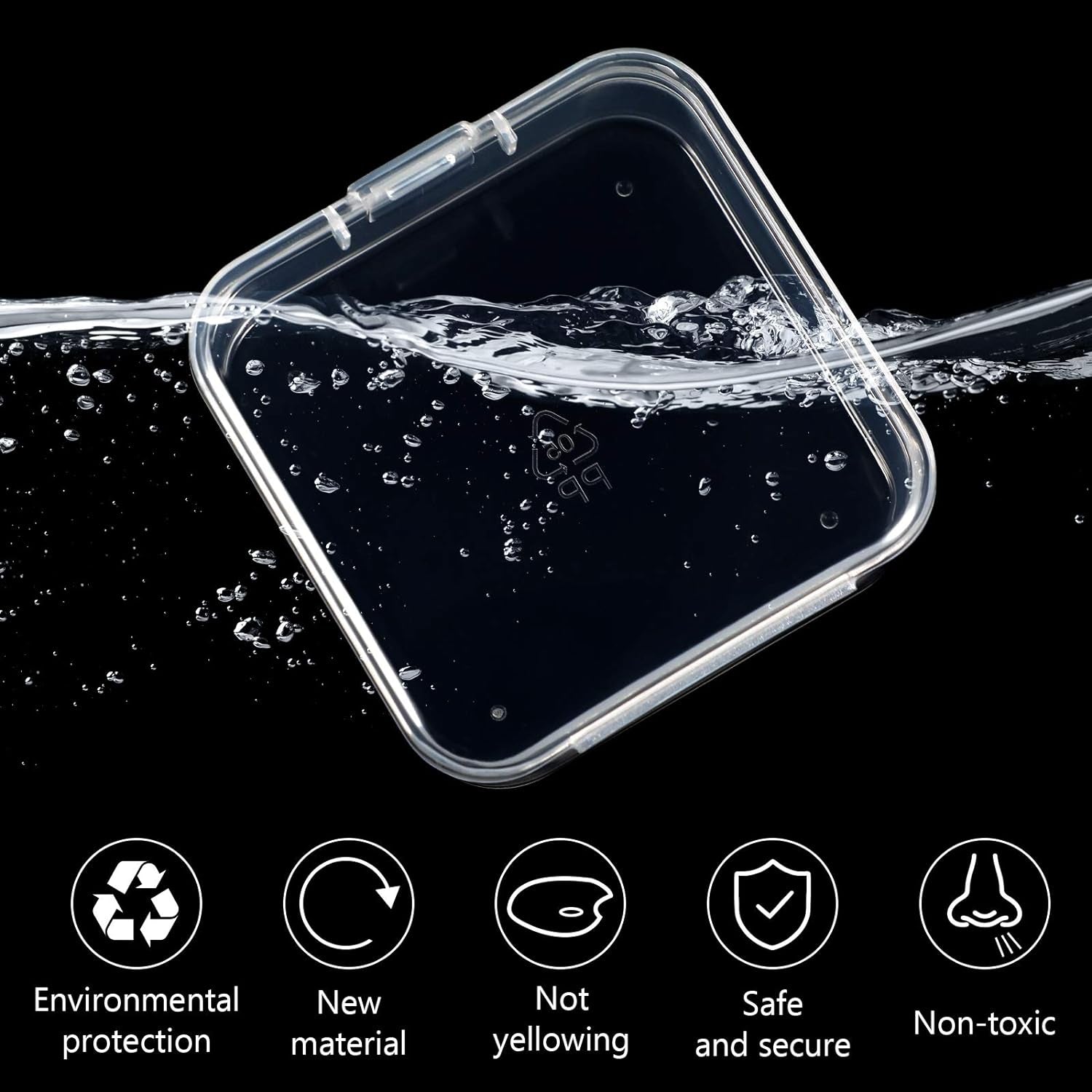 6 Pieces Mini Plastic Clear Beads Storage Containers Box for Collecting Small Items, Beads, Jewelry, Business Cards, Game Pieces, Crafts (3.27 X 2.13 X 1.02 Inch)