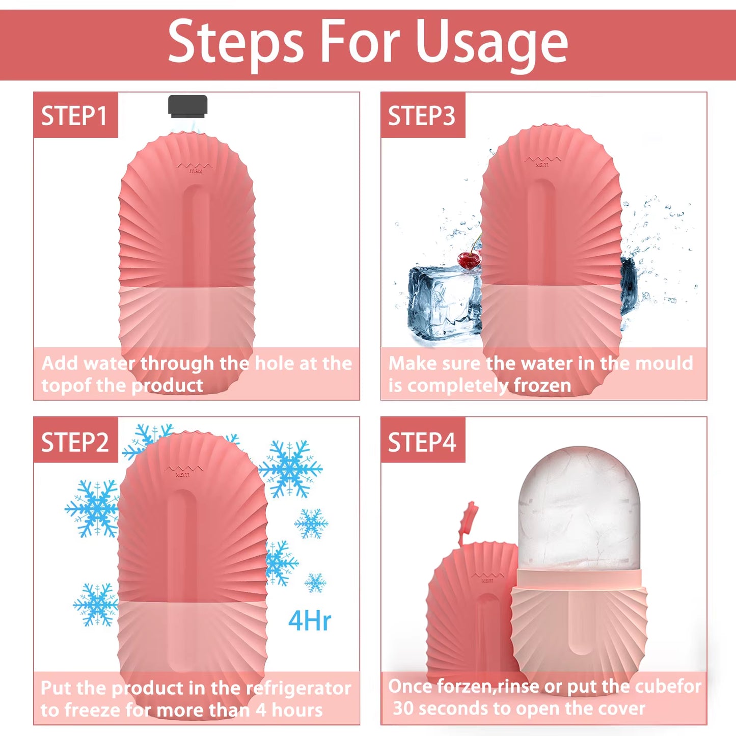 1Pc Silicone Face Ice Cube Mold for Beauty and Skin Care Silicon Face Ice Roller