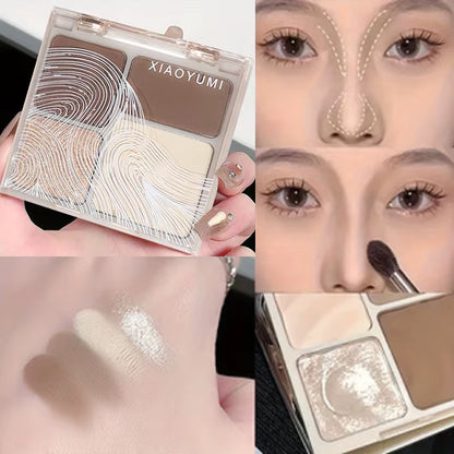 Natural Face Powder Palette Matte Bronzer Contour Shading Highlighter Blush 