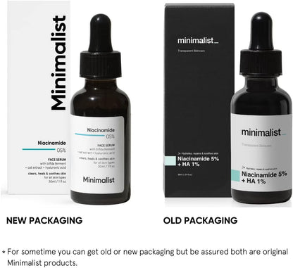 Niacinamide Serum 5% for Face with Hyaluronic Acid - Hydrates & Repairs Skin Barrier 1 Fl Oz / 30 ml