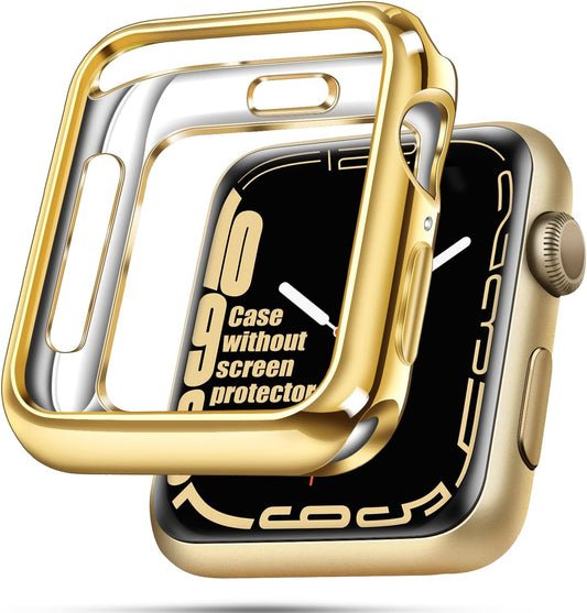 Scratch-Resistant Soft Flexible TPU Lightweight Iwatch Case Protective Protector Bumper Compatible Apple Watch Series 5 Series 4 Series 3 Series 2 Series 1 (Gold, 40Mm)